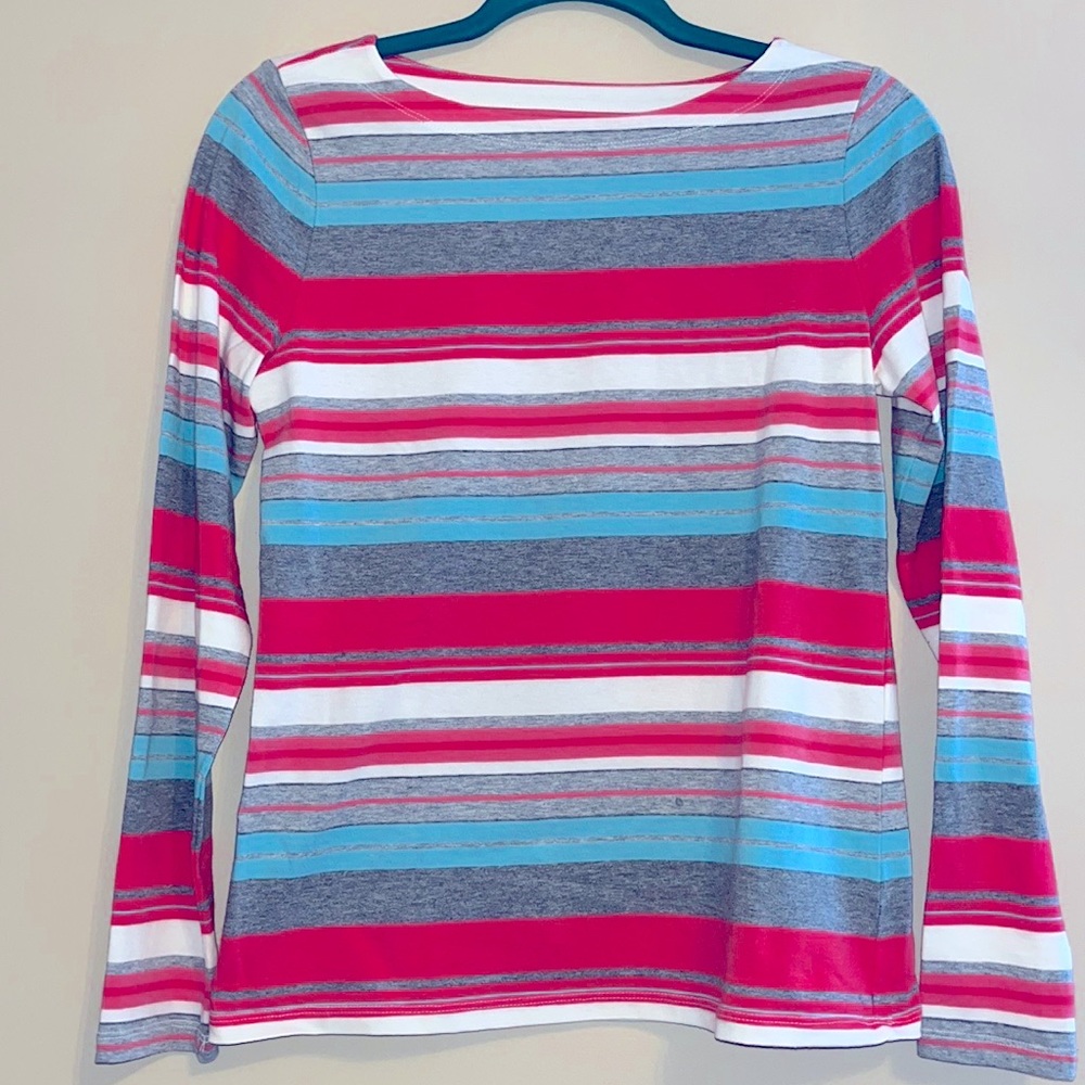 Talbots size P, pink, blue, gray, long sleeve